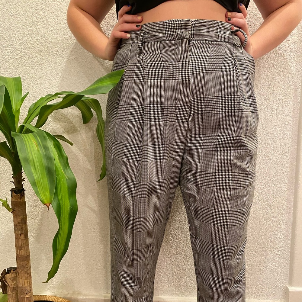 H&M high waisted plaid pants